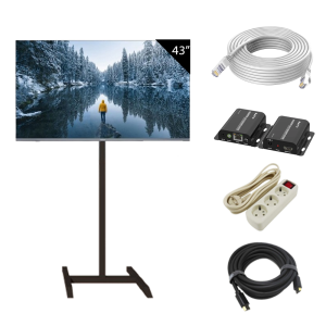 Televisi 43 Inch + ( Stand TV, LAN 50-100M, Extender LAN,  HDMI, Stop kontak )