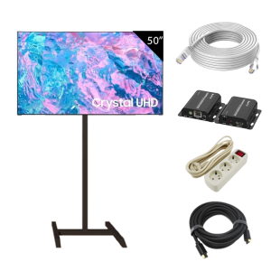 Televisi 50 Inch + ( Stand TV, LAN 50-100M, Extender LAN,  HDMI, Stop kontak )