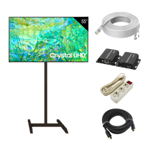 Televisi 55 Inch + ( Stand TV, LAN 50-100M, Extender LAN,  HDMI, Stop kontak )