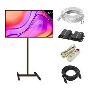 Televisi 65 Inch + ( Stand TV, LAN 50-100M, Extender LAN,  HDMI, Stop kontak